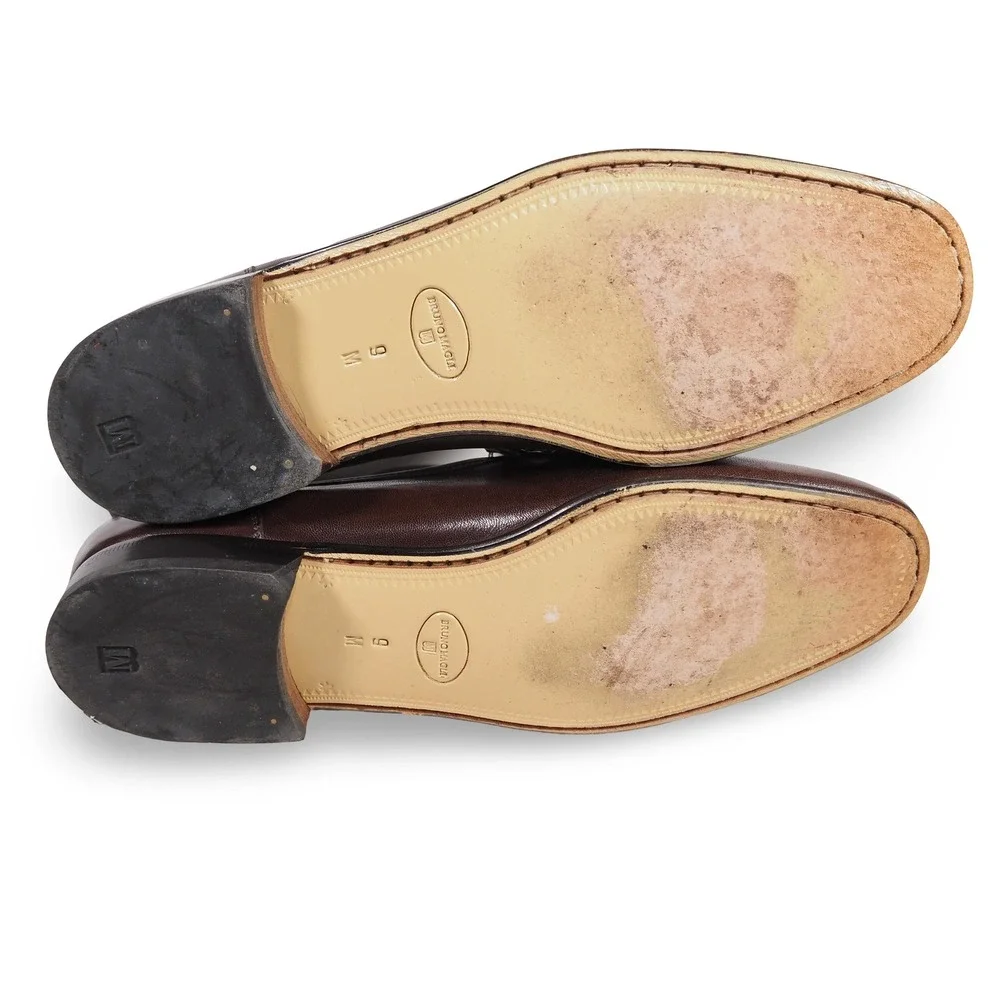 Bruno Magli Braxton Italian Leather Tassel Loafers Mens 9M Dark Brown 10210